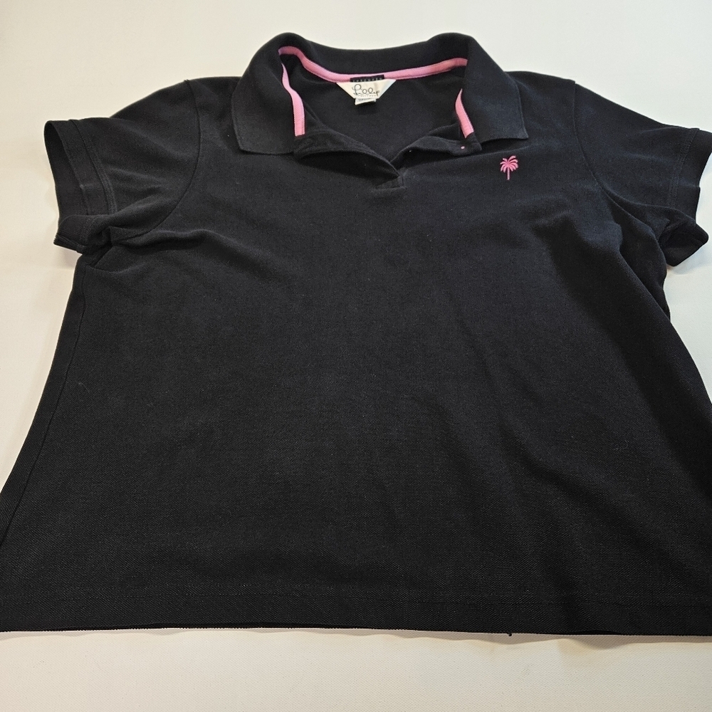 Lilly Pulitzer Baby Polo Shirt X-Large Black And Pink